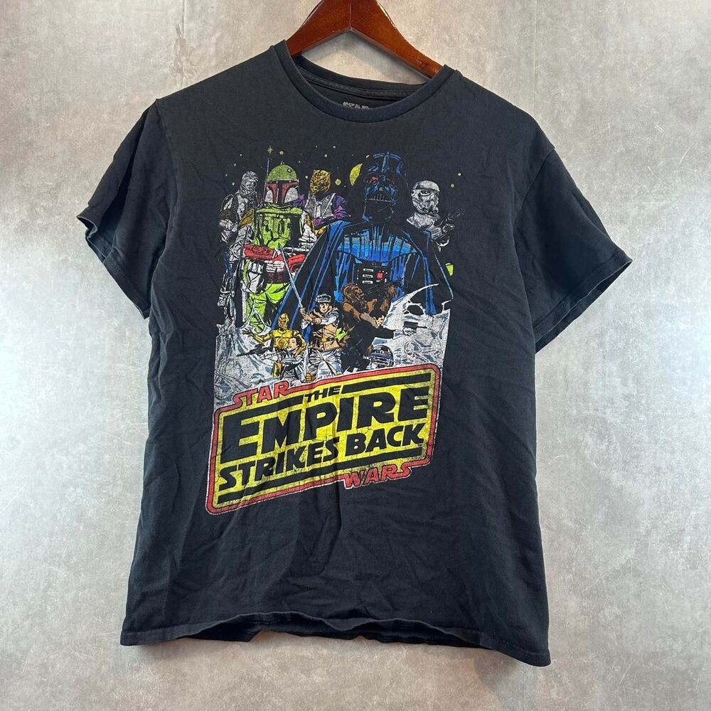 Star-wars Men's Black and Grey T-shirt